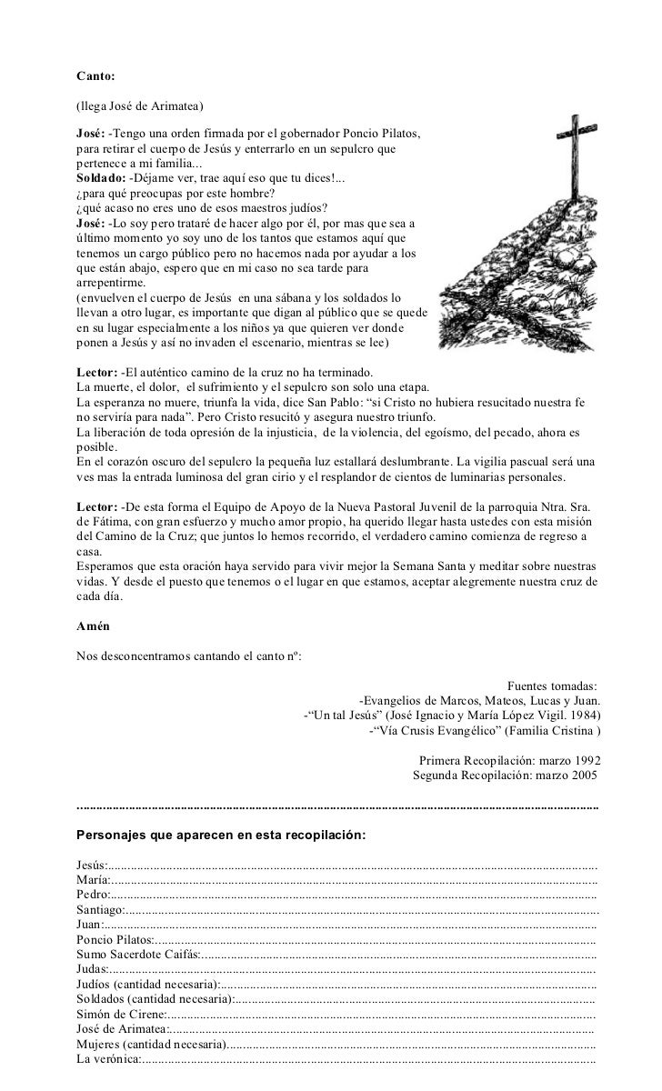 guion para viacrucis viviente